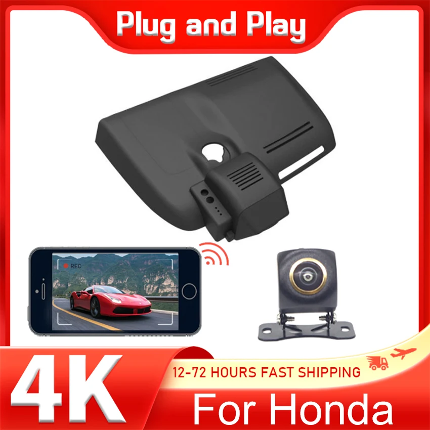 

Для Honda CR-V CRV CR V 5 5-го поколения 2017 2018 2019 2020 2021 2022, Plug and Play 4K OEM Dash Camera Автомобильный видеорегистратор WIFI APP