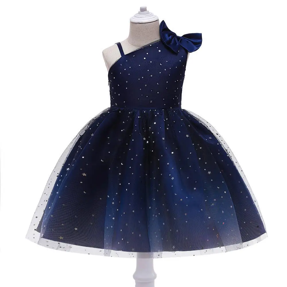 

Little Girls One Shoulder Birthday Party Dress Girls Graduation Ceremony Formal Easter Dress L5263