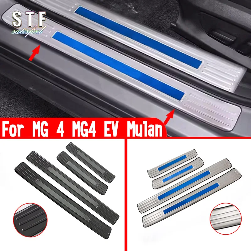 For MG 4 MG4 EV Mulan 2022 2023 2024 Car Accessories Door Sill Protectors Cover Trim Molding Decoration Stickers