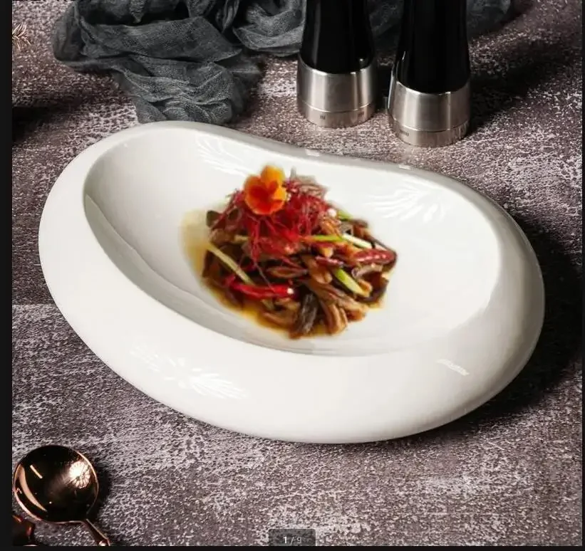 

Необычная керамическая тарелка для ужина, посуда для сервировки, сервировочные тарелки, тарелки для сашими, тарелка для димсам, десертная миска, миска для фруктового салата