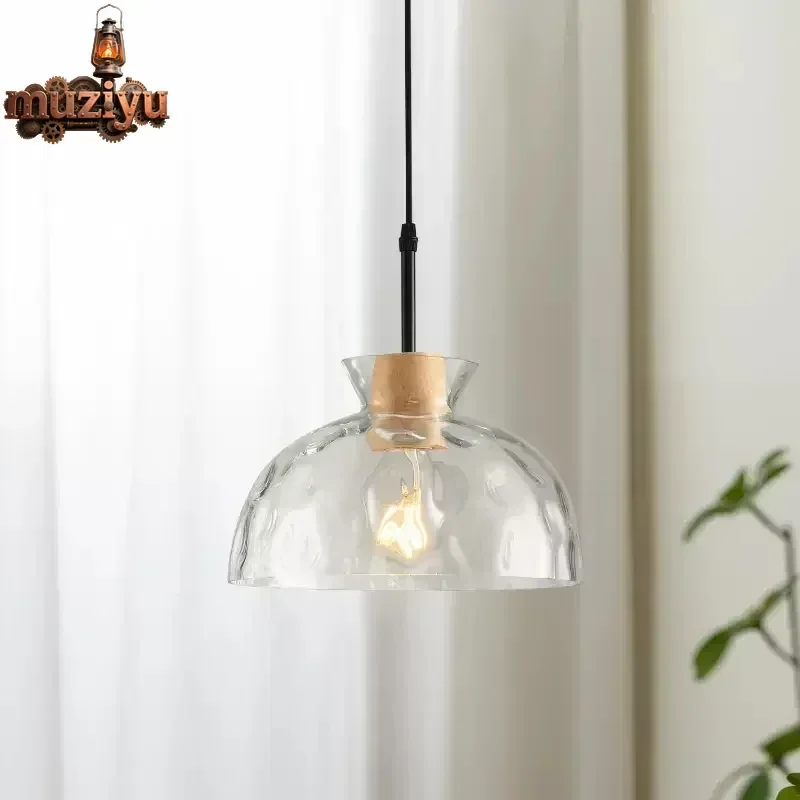 

Люстра из гофрированного стекла Muziyu, ресторан, кухня, гостиная, маленькая люстра, таверна, японская люстра в стиле ваби