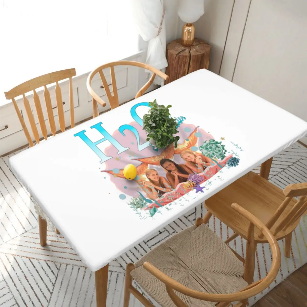 H2O Just Add Water Premium Customized Rectangular Tablecloth Oilproof Table Cover for Dining Events Table Cloth
