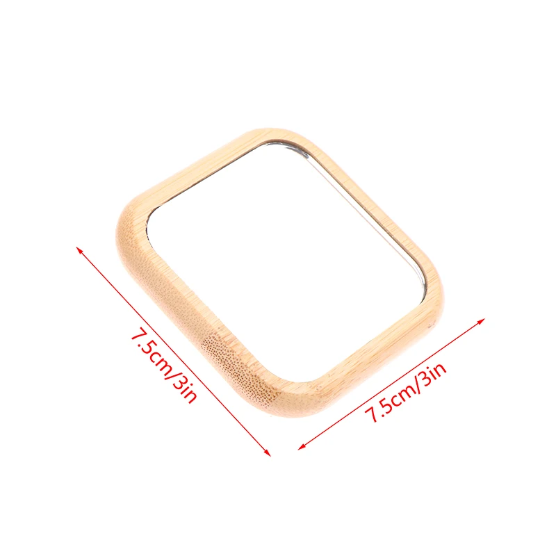 1 pz Mini specchio per il trucco in legno portatile piccolo specchio quadrato specchio per il trucco degli studenti specchio cosmetico per le donne