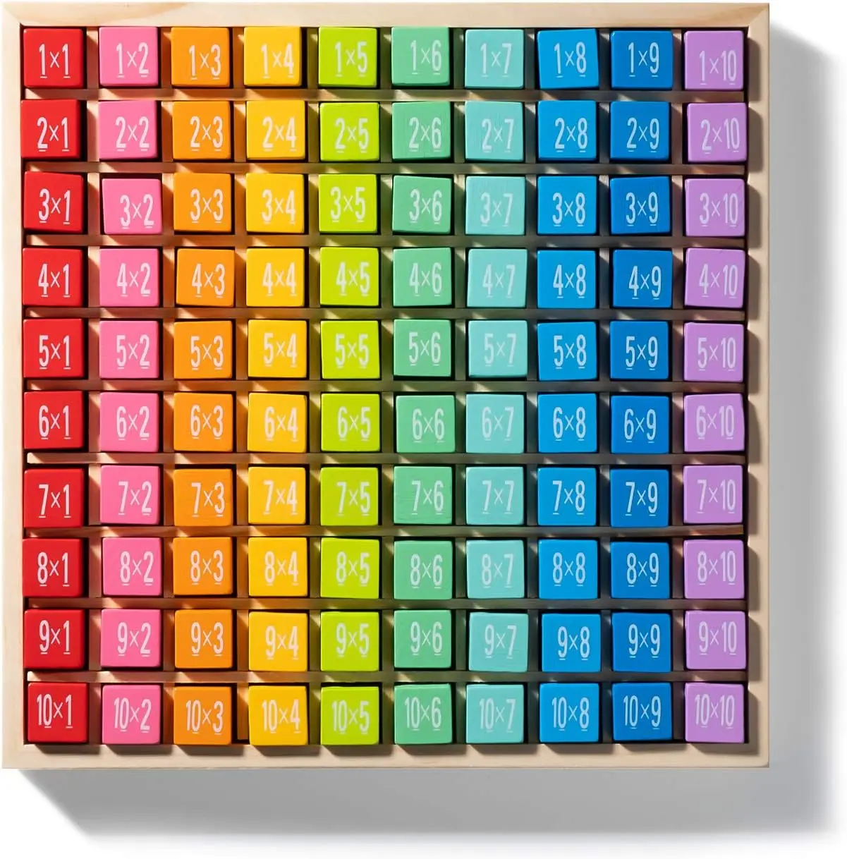Houten tafelspel voor vermenigvuldiging en wiskunde, Montessori-wiskundige manipulaties voor kinderen, leerspeelgoed, cadeau, ouder dan 3 jaar oud en ouder -