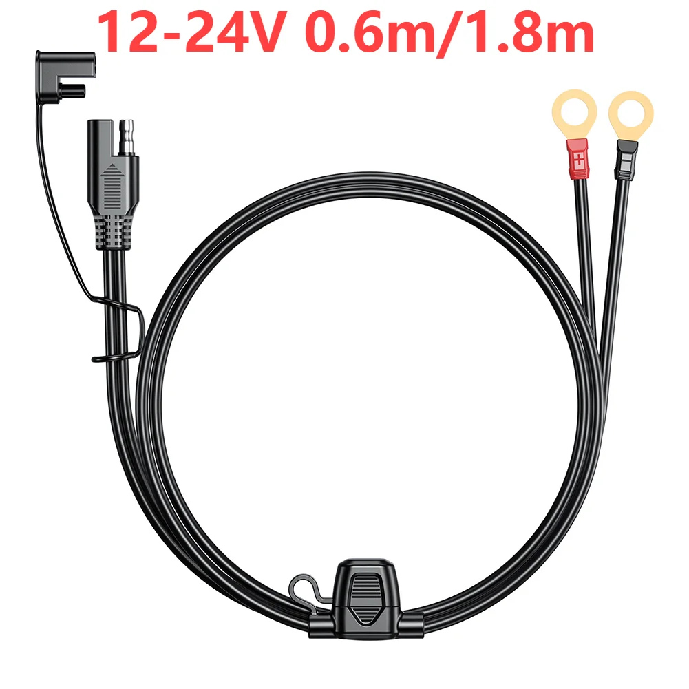 

12-24V 18AWG SAE 2 Pin Quick Disconnect to O Ring Terminal Harness Connecter with 10A Fuse for Battery Charger Cable Connector