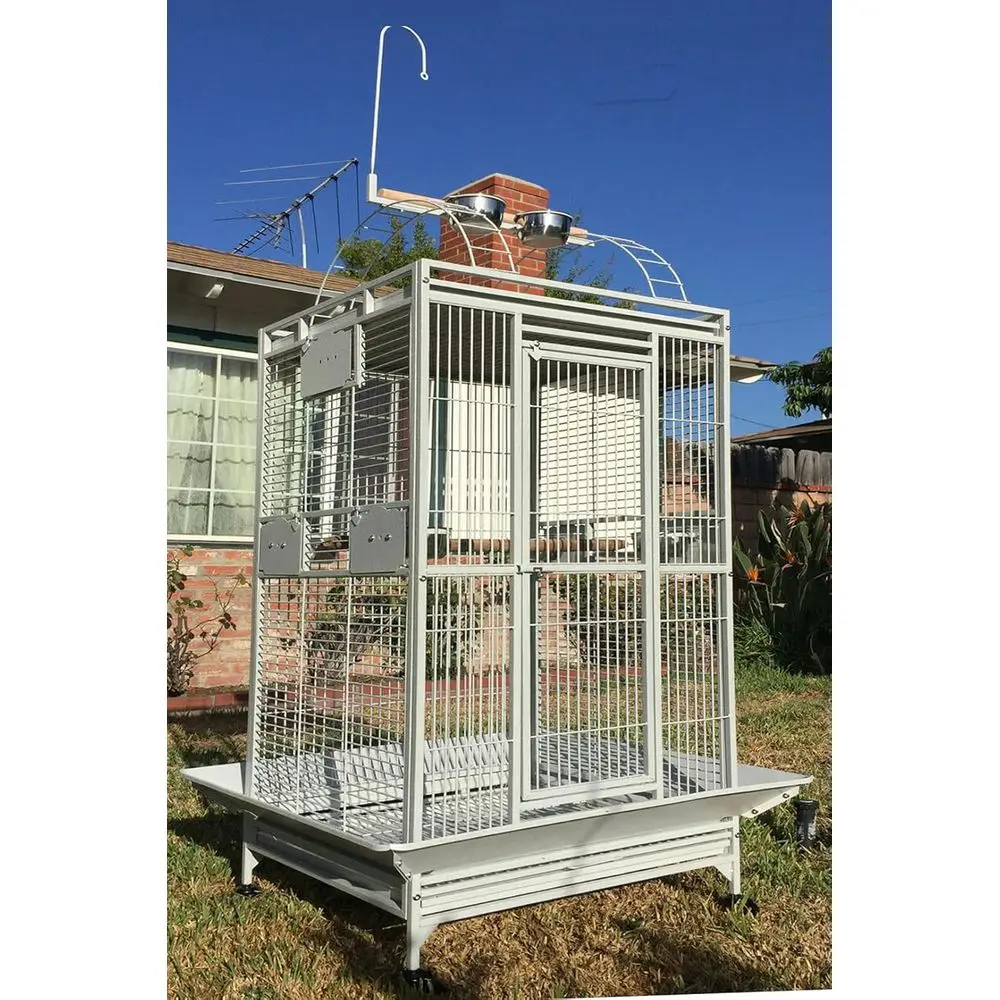 

Очень большая клетка-замок PlayTop для попугаев, 32 дюйма (Ш) x 23 дюйма (Д) x 66 дюймов (В) или большой размер для какаду и африканских жако (с белыми прожилками)