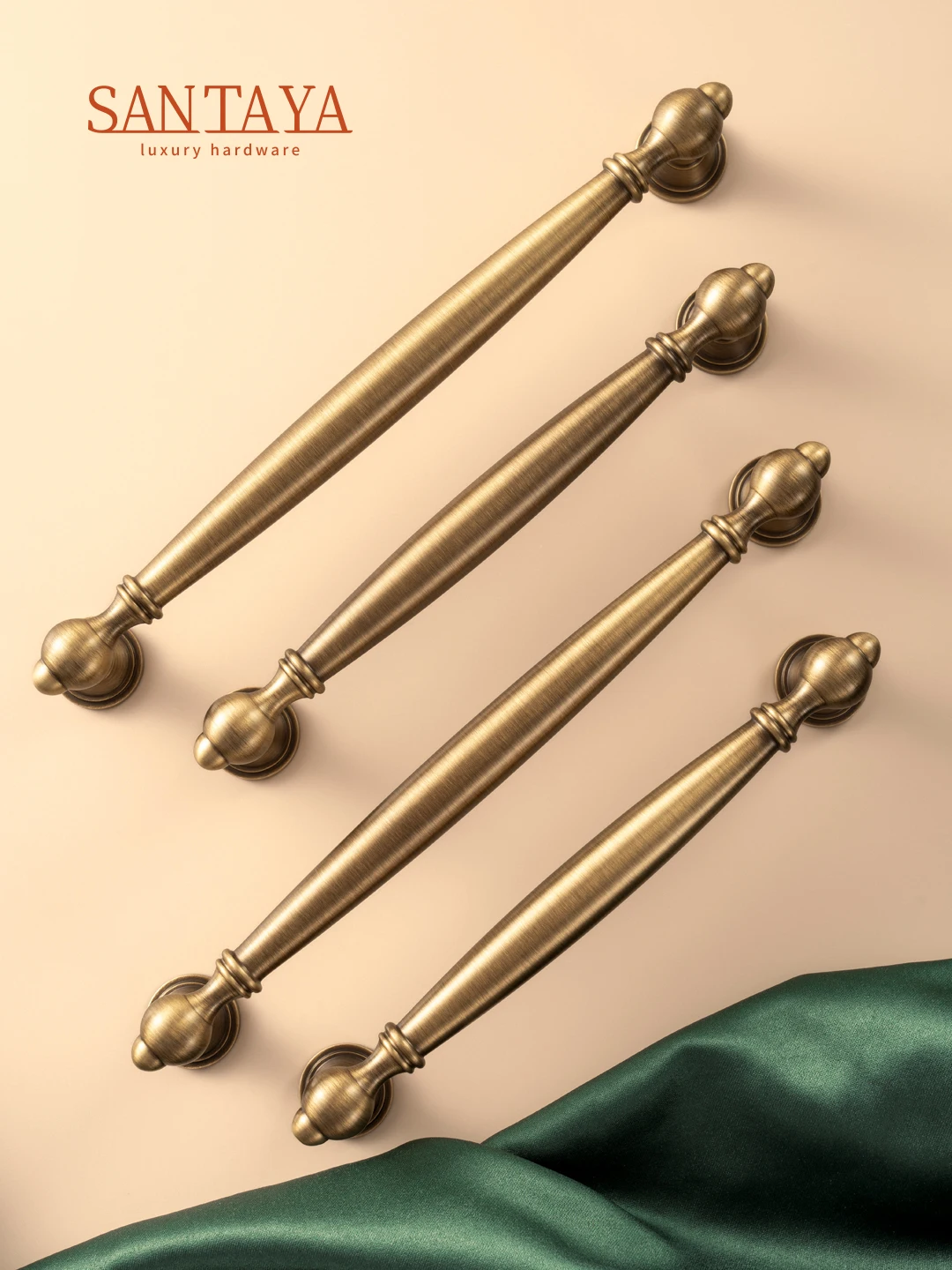Santaya Solid Antique Bronze Pulls Brass Cabinet Knobs Furniture  Wardrobe Kitchen Handle Long Pull Drawer Handle