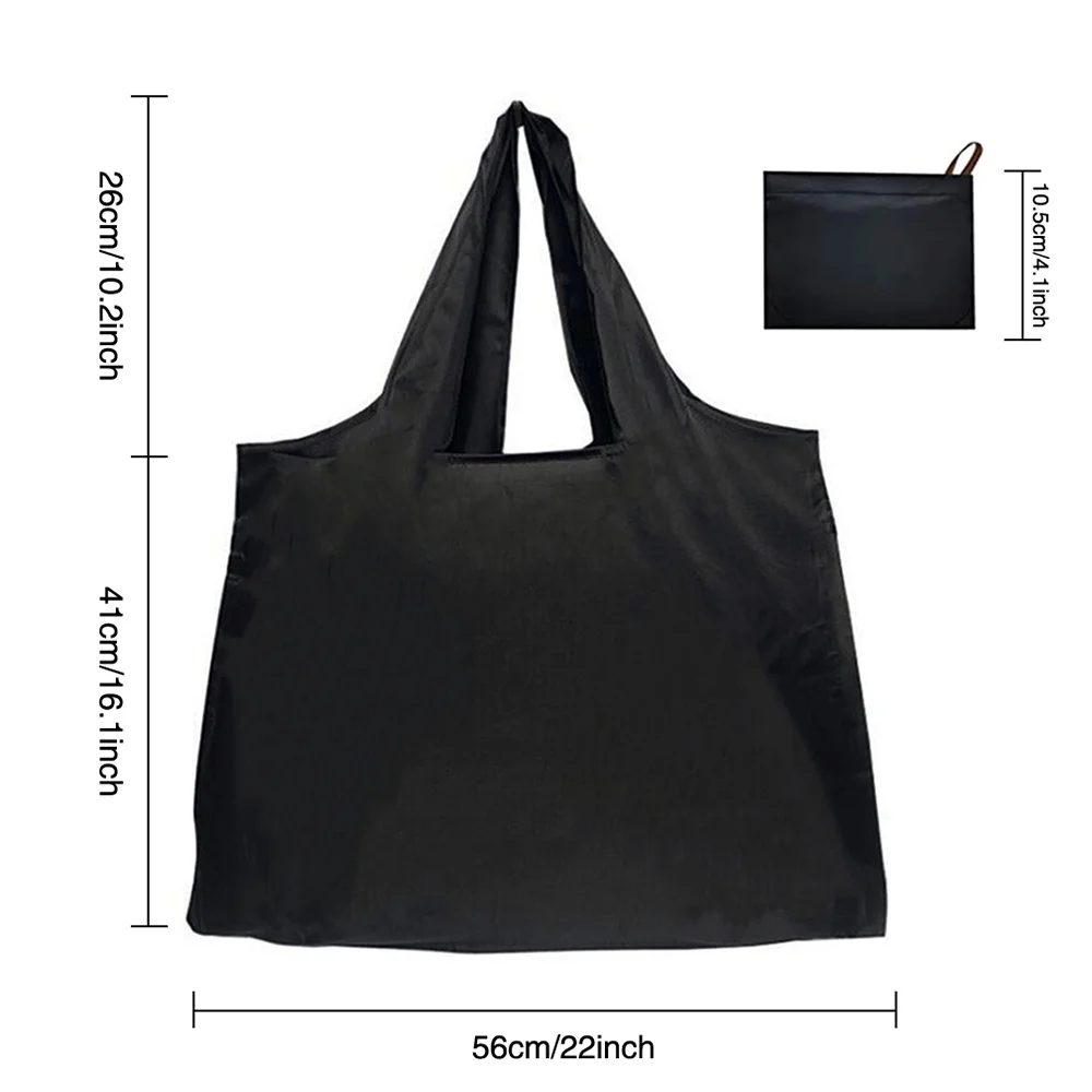 Custom Free Name Big Eco-Friendly Folding Shopping Bag Reusable Portable Shoulder Handbag for Travel Grocery Fashion Pocket Tote