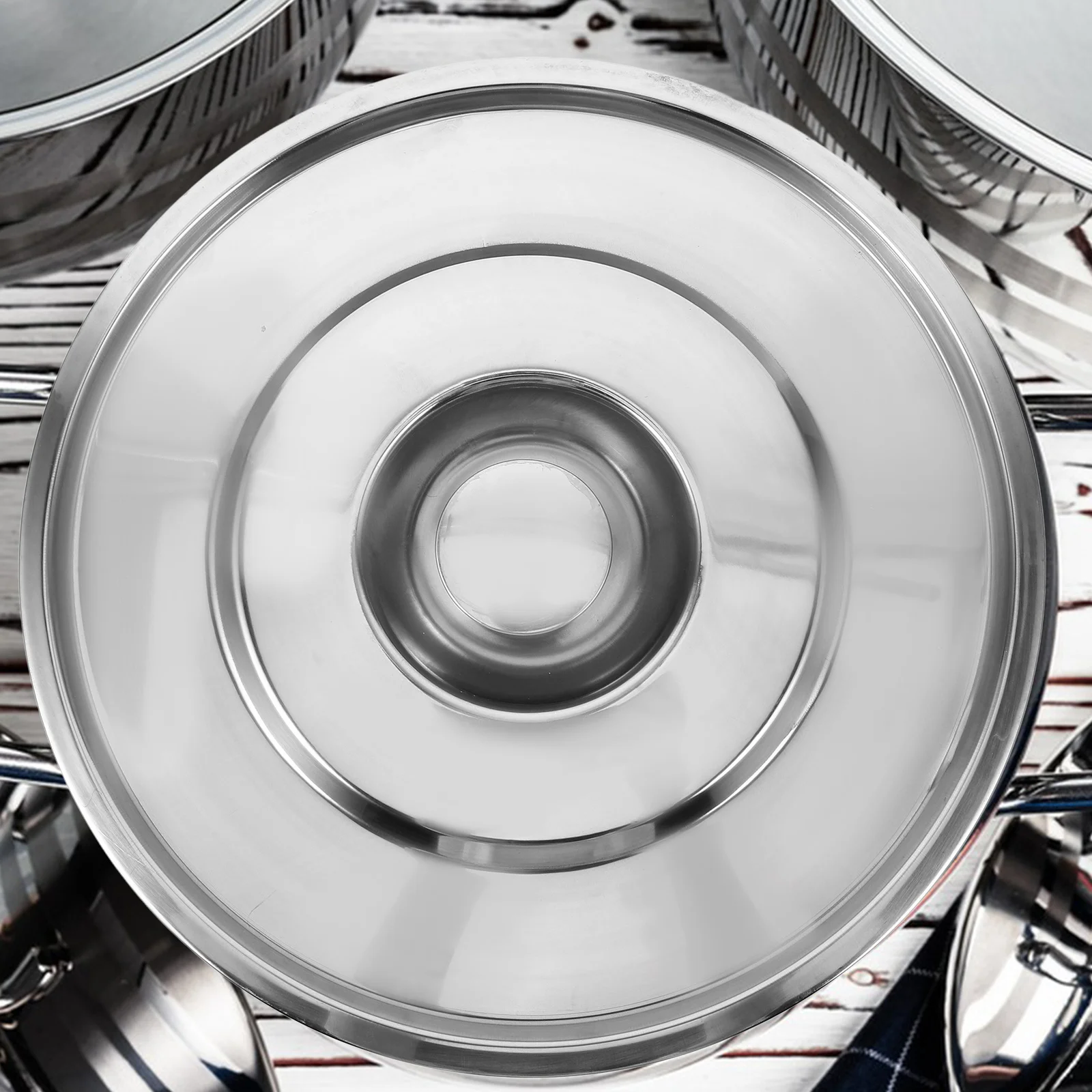 

Universal Stainless Steel Pot Lid Replacement Metal Cover for Soup Buckets and Various Cookware Stainless Steel Lid