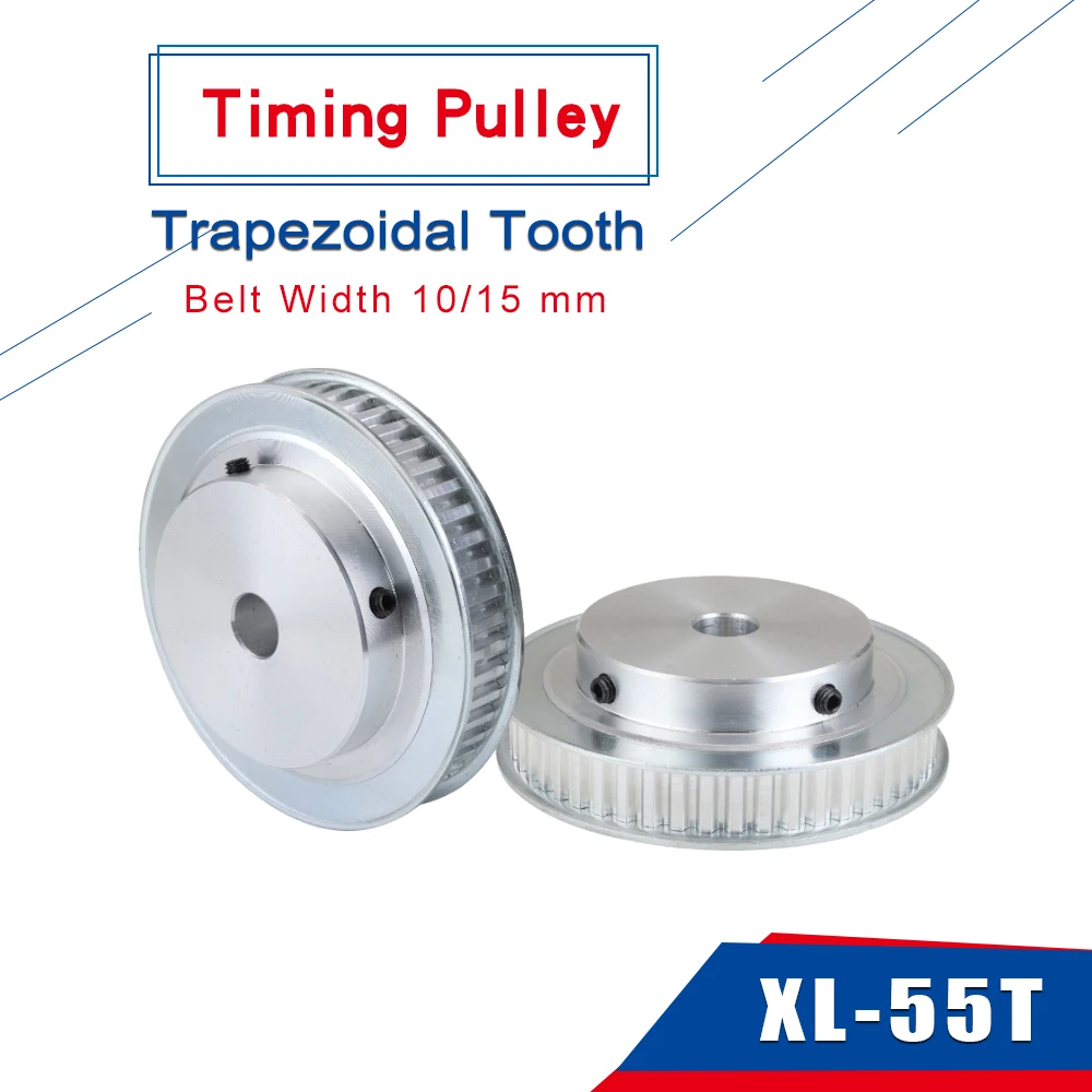 

XL 55T Алюминиевый шкив BF Shape с шагом зубов 5,08 мм, размер отверстия 8/10/12/14 мм, ремень шкива шириной 10/15 мм для ремня ГРМ XL