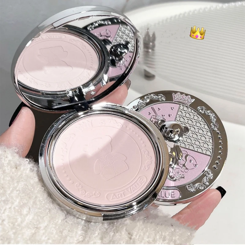 Cute Bear Oil Control Powder Long Lasting Concealer Dry and Wet Dual Purpose Makeup Facial Powder Korean New Makeup Products