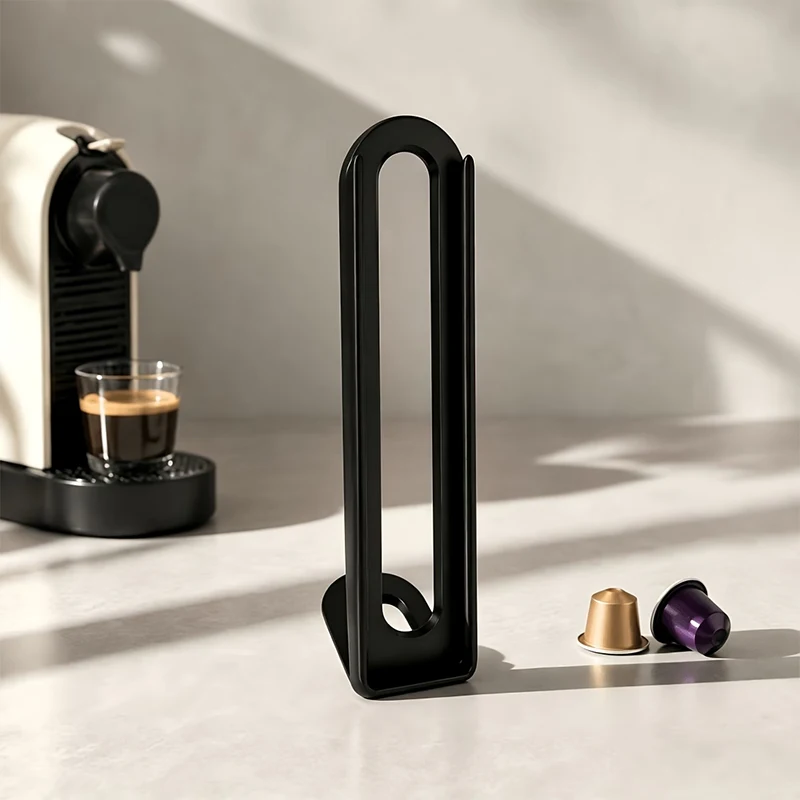 1Pc Vertical Coffee Pod Storage Rack Simple Style Coffee Capsule Organizer Practical Holder Kitchen Dining Room Office Storage