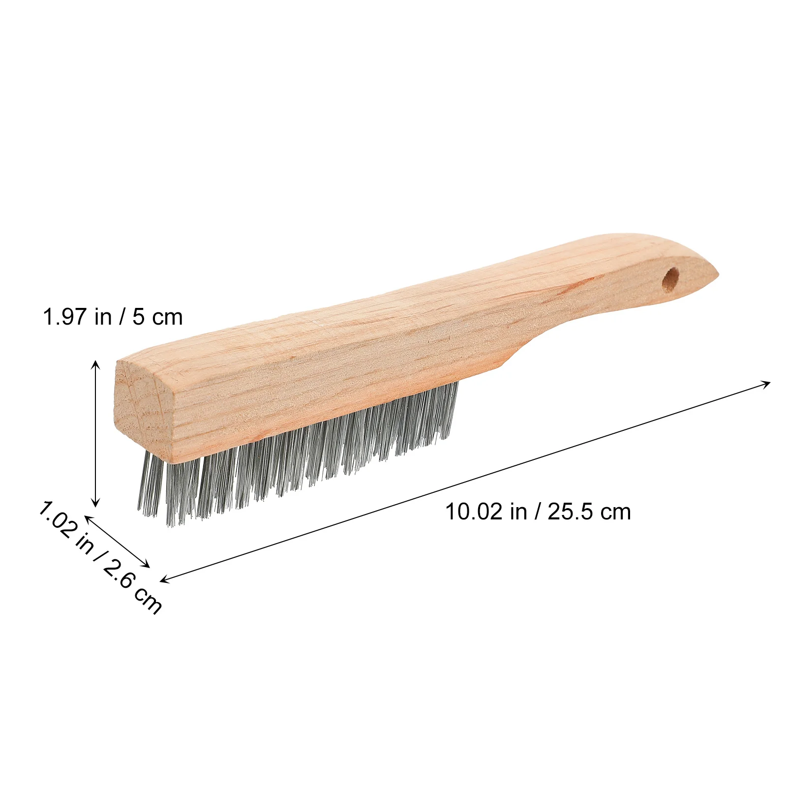 1個の錆除去ブラシ、スチールワイヤークリーニングツール、金属表面の頑固な汚れをこするための快適な木製ハンドル付き