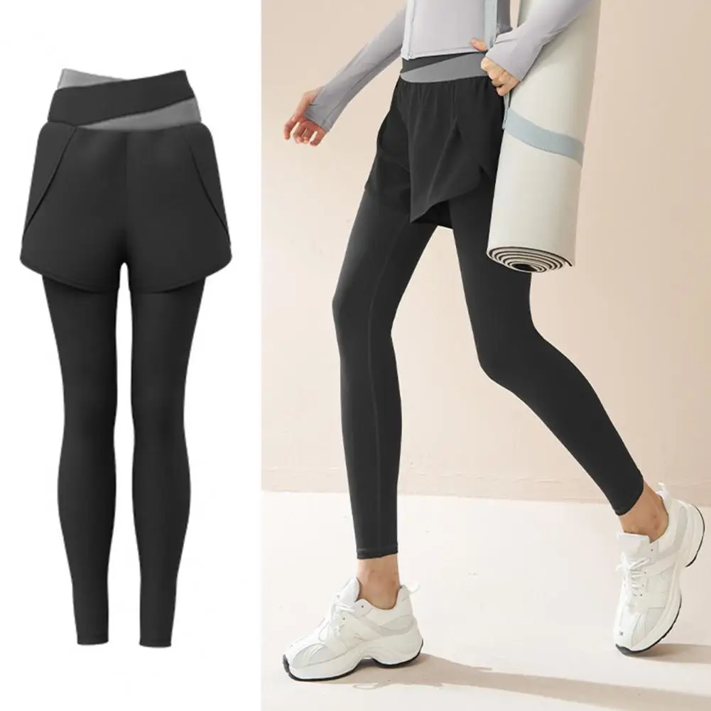 Women Yoga Pants Women's High Waist Yoga Pants Color Block Leggings for Fitness Quick Dry Stretchy Butt Lifting Activewear