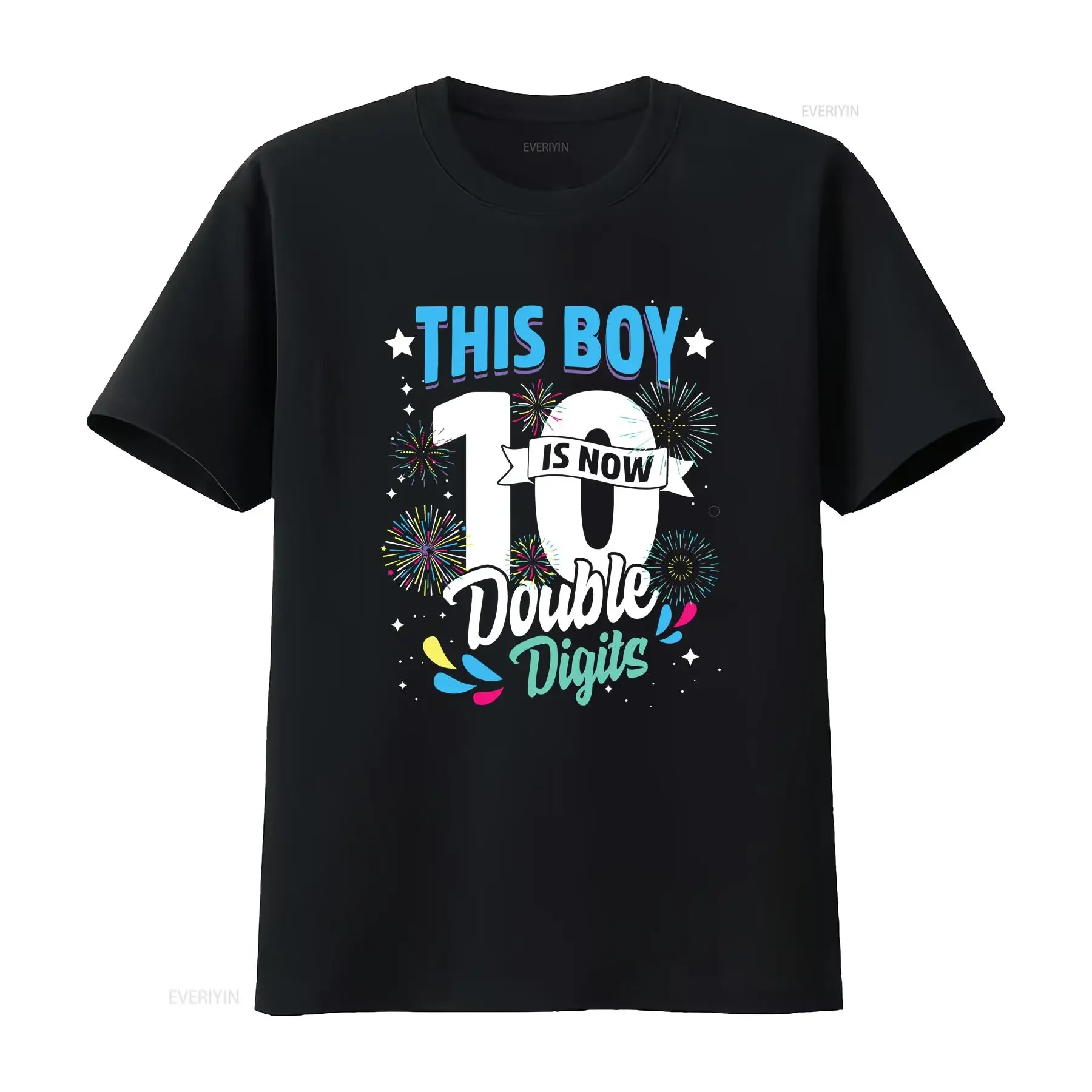 birthday for boys 10 years This Boy is Now Double Digits T Shirt vintage Washed Slightly Versatile fashion Casual homme