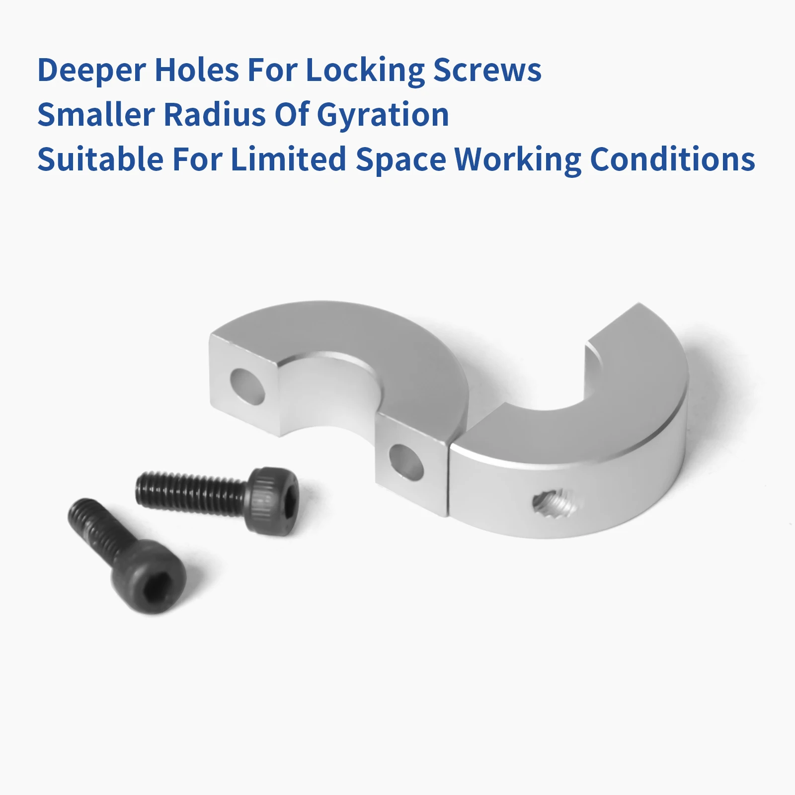 CHJl 4pcs Double Split Shaft Collar, Aluminum Two-Piece Clamping Stop Collar for Shaft, Locking Collars with Set Screw SCSP