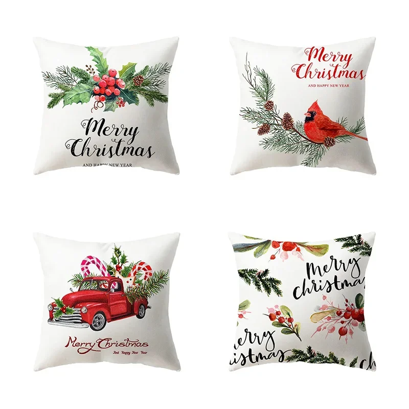 Christmas Themed Pillowcases Car Accessories Office Santa Claus Living Room Sofa Home Pillowcases