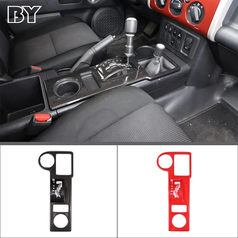 

Car Carbon Fiber/Red Central Control Shift Panel Decor Stickers For Toyota FJ Cruiser 2007-2021 Car Accessories Interior Trim
