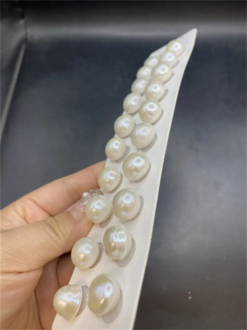 3A Half Drilled Hole Cultured Freshwater Pearls High Quality 4-10mm Button Loose Pearl  For Jewelry Making DIY Hairpins Earrings