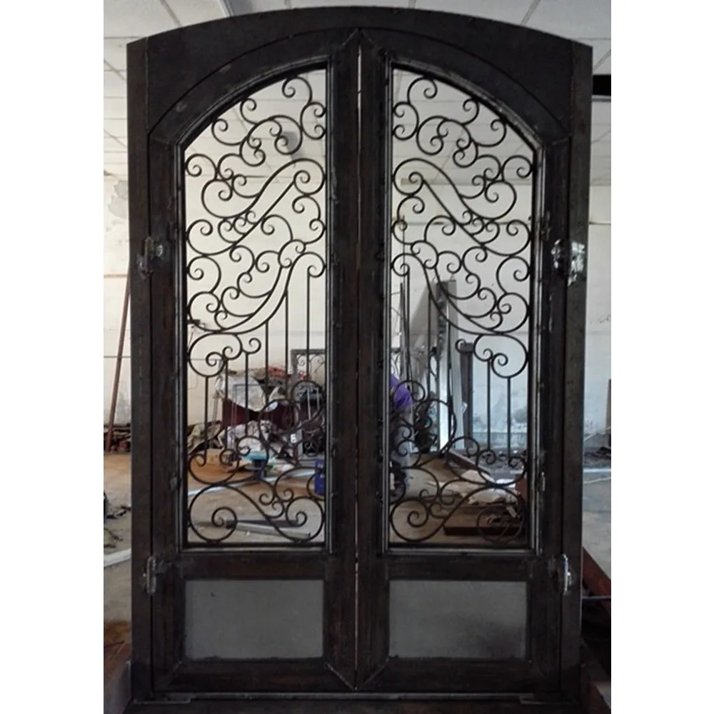 

Hench Custom Made 6ft by 8ft 72" by 96" Steel Wrought Iron French Double Entry Doors Model Hc-id19