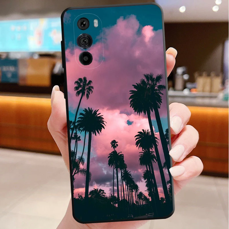 

Phone Case For Motorola Edge 50 40 Pro 60 50 40 30 Ultra Neo Fusion Moto G85 G72 G53 G54 G84 G13 G32 Ocen Beach Palm Tree Sky