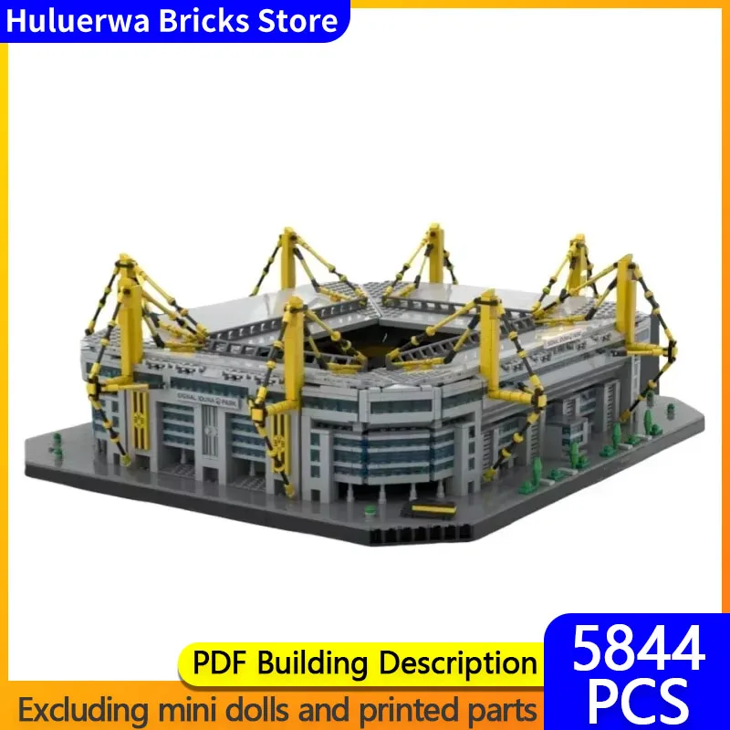 Street View Model MOC Building Bricks 1：500 Football Stadium Modular Technology Gifts Holiday Assemble Children Toys Suit