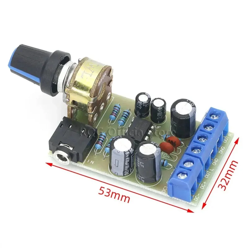 TDA2822 TDA2822M Amplifier Board DC 1.8-12V 2.0 Channel Stereo Mini AUX Audio Amplifier Module AMP with 50K Ohm Potentiometer - view 2
