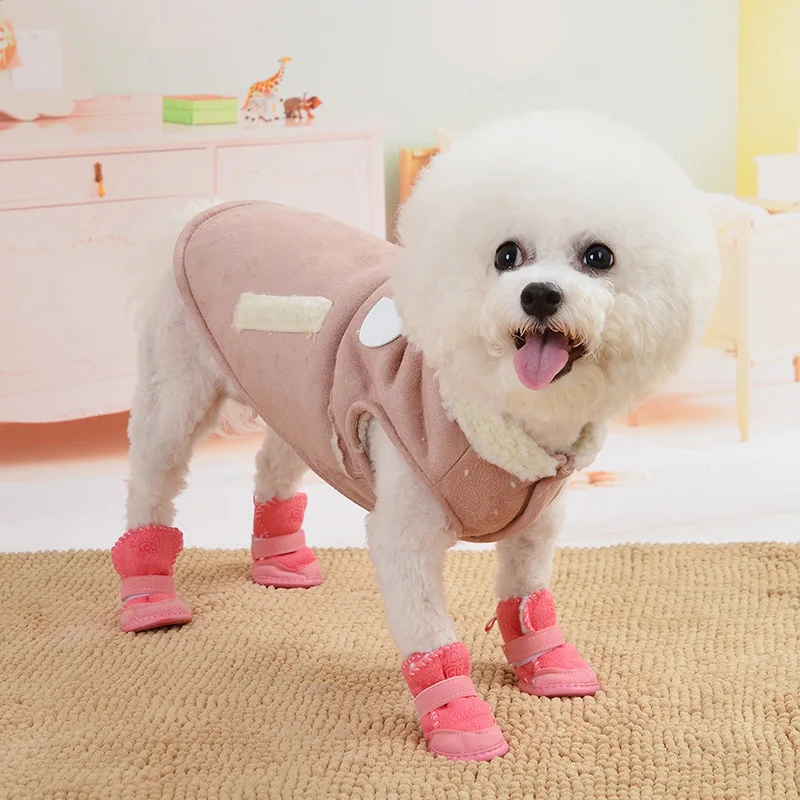 Pet Dog Shoes Thick Warm Rain Snow Carton Boots Prewalkers Walking Puppy Sneakers Dog Accessories