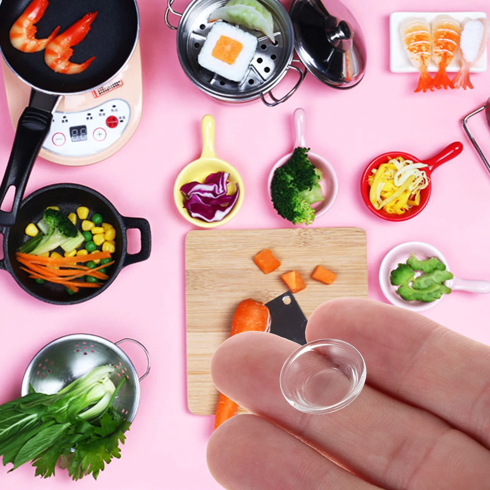 

10Pcs Mini Kitchen Sauce Dish Glass Mini Soy Sauce Dipping Bowl Interactive Exquisite Small Toy Kitchen Decorative Toy