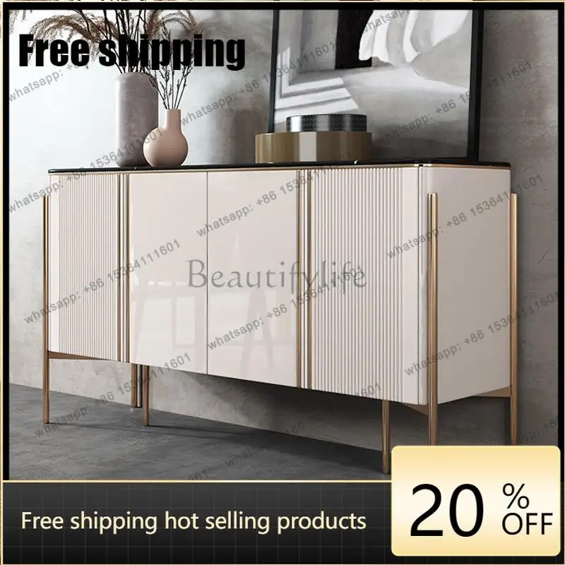 jj4 Light luxury slate sideboard, simple modern living room, Italian storage cabinet, painted