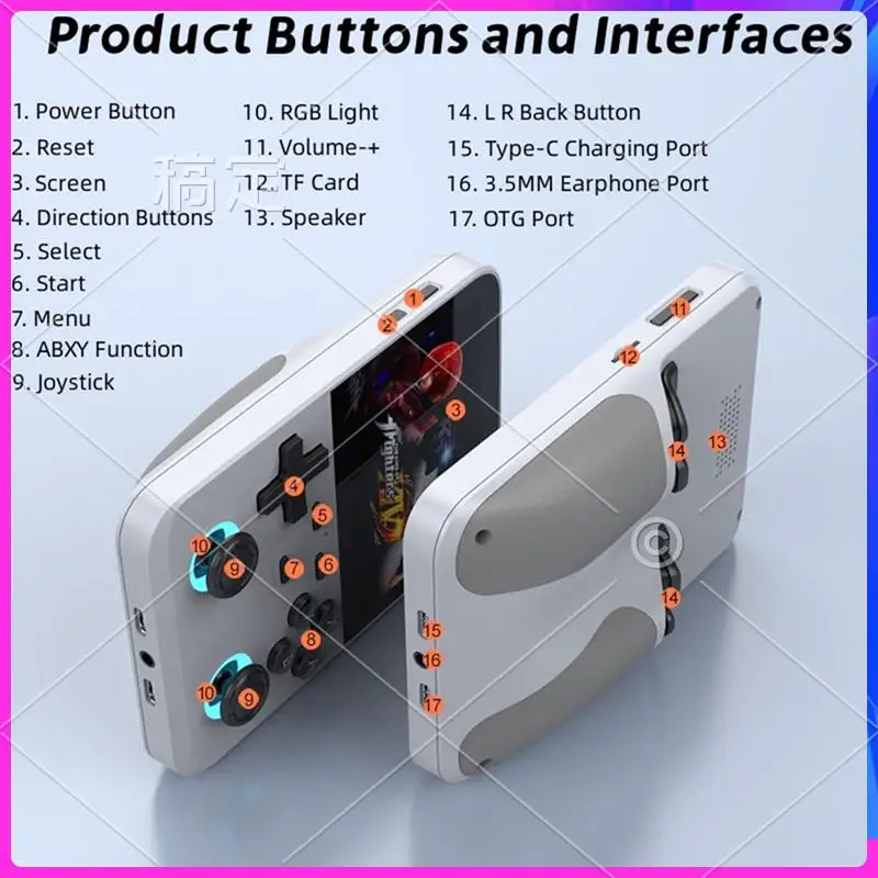 

AP-D007PLUS Handheld Video Game Console 10000+ Games 3.5 Inch IPS Screen Linux System Retro Game Players