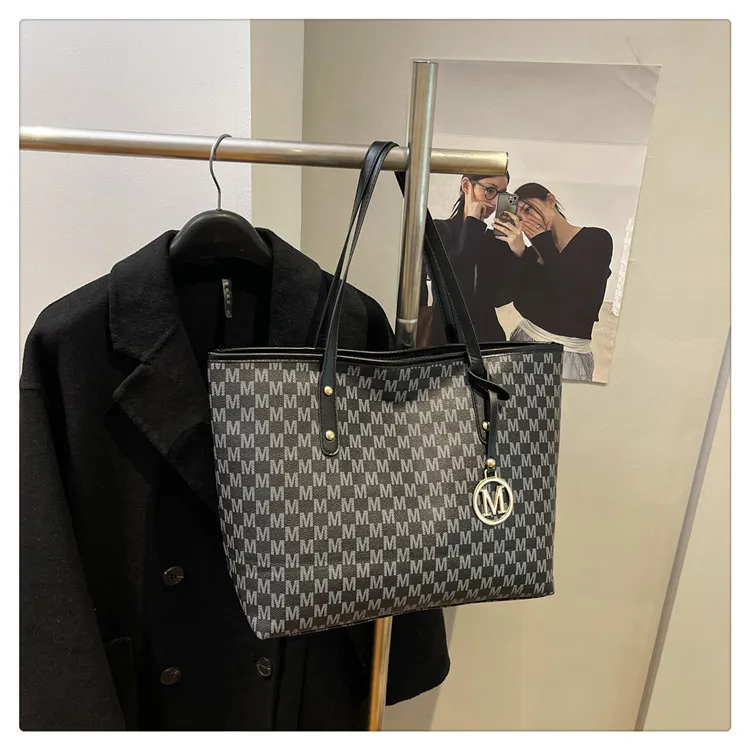 Große Kapazität Pendler-Tragetaschen Modische bedruckte Pu-Leder-Handtasche für Frauen College-Studenten Klasse Handtaschen Schultertasche – Detail 22