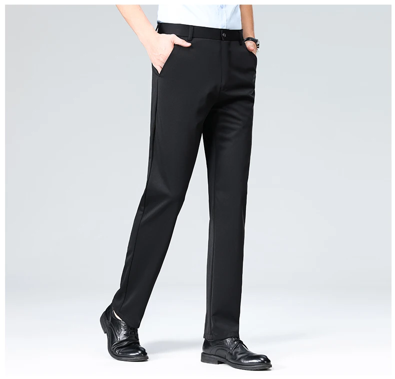 29-42 männer Sommer Dünne Mode Business Casual Anzug Hosen Lange Hosen männer Elastische Gerade Hülse Formale hosen Plus Größe – Detail 16