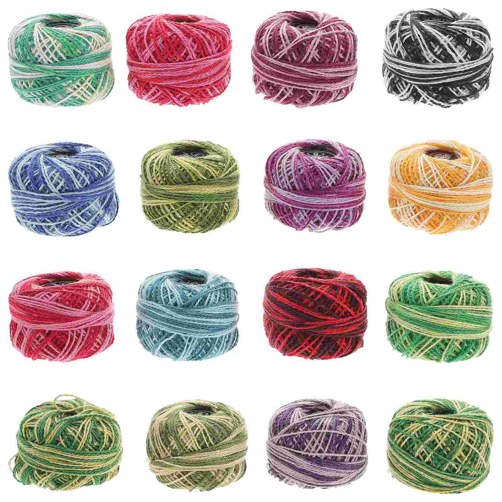 

16 Roll Embroidery Thread Set Cross Stitch Embroidery Wool Cotton Line Craft Supplies for Home Gift Making (Mixed Color)