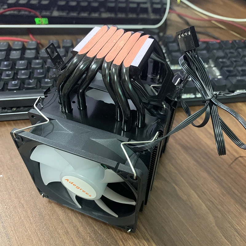 CPU Cooler 6 Heat Pipes 4Pin PC Procesor Tower Air Cooler for Intel LGA 1700 1200 1150 1151 1155 2011 X79 X99 1366 AM3 AM4 AM5