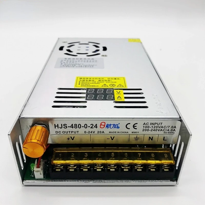 0-24V20A 480W Dual Digital Display Voltage and Current Digital Display 0-24V Adjustable Regulated DC Switching Power Supply