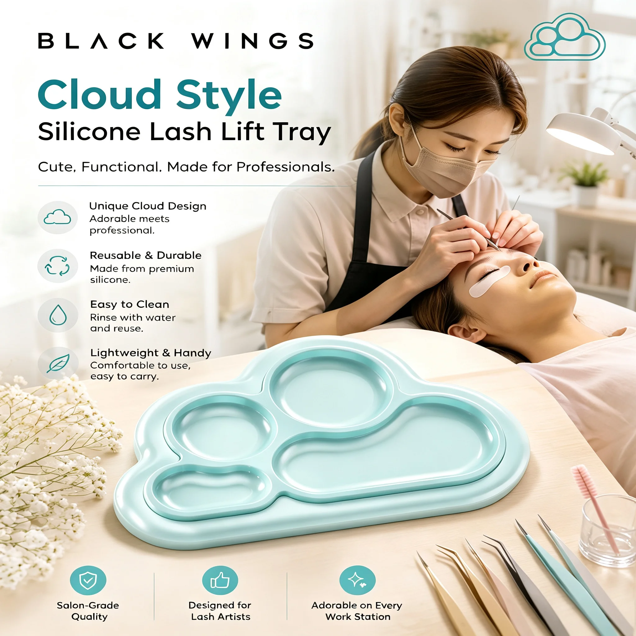 Multi purpose silicone color palette suitable for makeup, eyelashes, and painting, with a cat paw style portable and DIY.