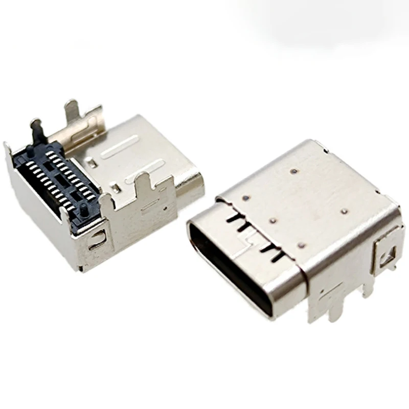 1/5 قطعة 24Pin أنثى مقبس USB نوع CF زائد عالية CH3.4 SMT دبوس المسافة P3.0 عالية H1.85 مع دبوس لحام نوع c موصل سالب #3