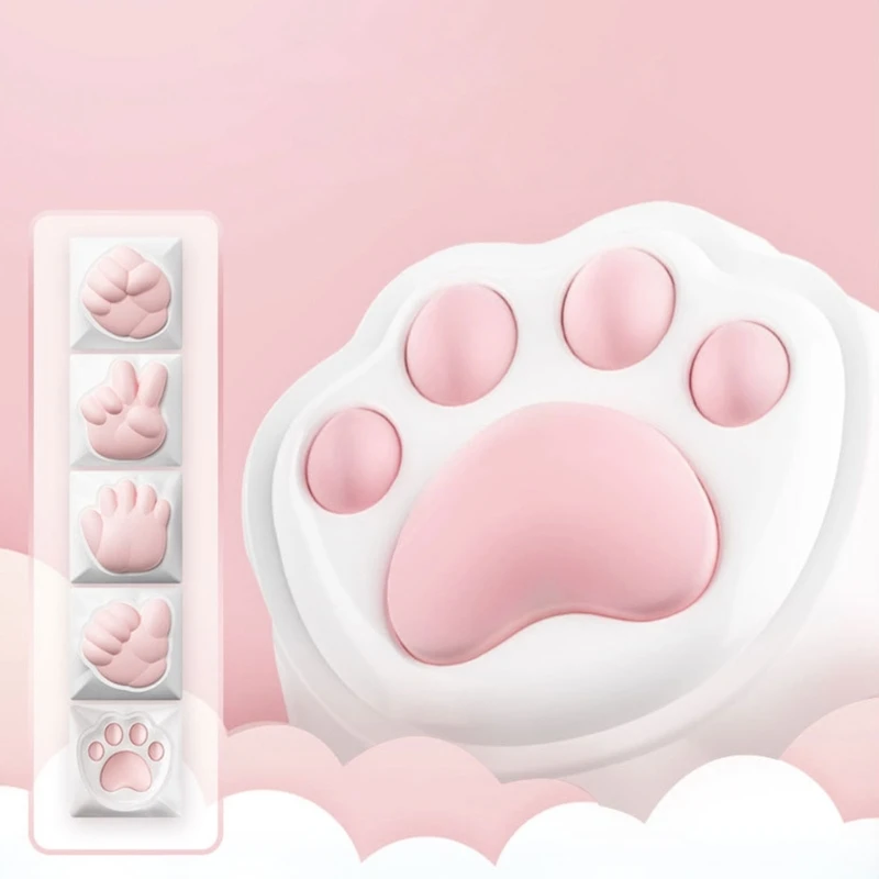 Unique and Durable Keycaps for Mechanical Keyboards Claw Design Silicone Pads Resistant to Corrosion and Heat Keycap