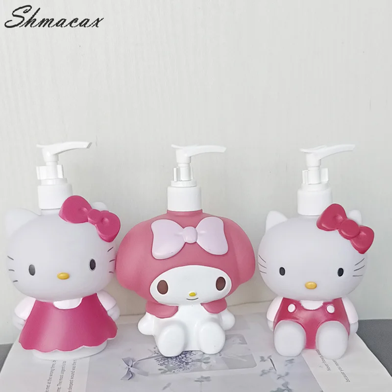 350ml Sanrio Hello Kitty Soap Bottle Kuromi My Melody Shampoo Shower Milk Sub-Bottle Lotion Press Storage Bottle