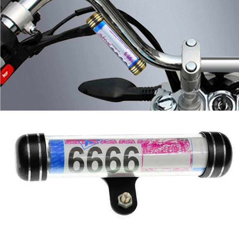 Waterproof for Motorcycle Motorbike Tube Tax Disc Registration Label Stand Tube Tax Disc Registration Label Holder Frame GTWS