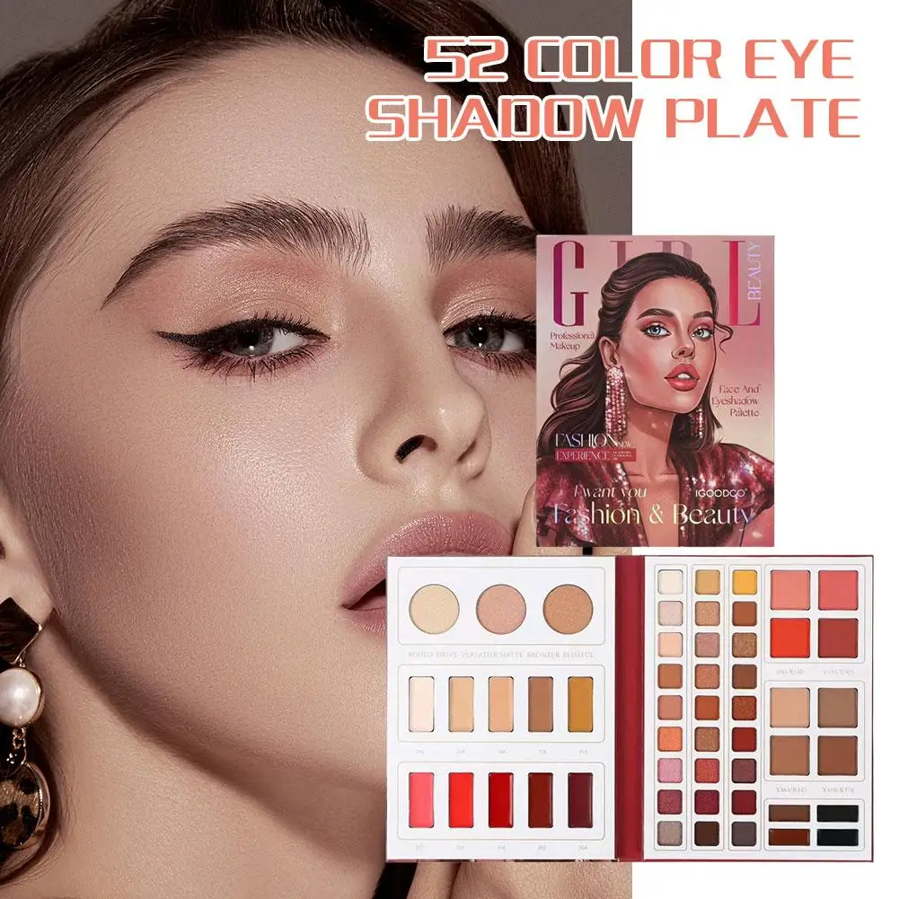 

High-end 52 Colors Multi-Functional Eyeshadow Palette Concealer Matte Waterproof Cosmetics Blush Pearl Lipstick Makeup Shim T2X1