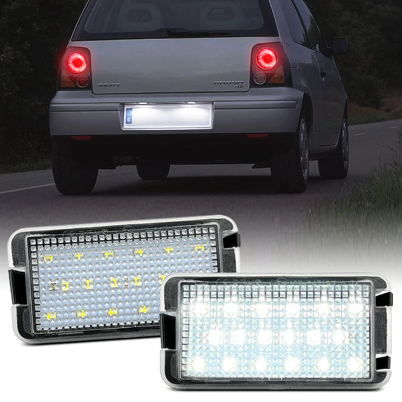 2Pcs For Seat Altea Arosa Cordoba Ibiza Leon Toledo White LED Number License Plate Light Replace OEM 5P0943021