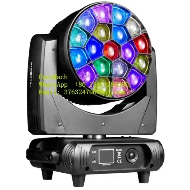 Mini 19x40W Zoom B-eye LED Moving Head Light with 2 In 1 Flight Case Professional Stage Lighting for DJ Disco Event Party
