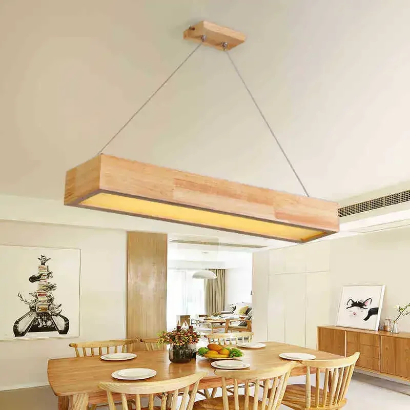 

15W/25W/30W LED Wooden Pendant Light With Arcrylic Shade,Simple Modern Style Pendant Lamp For Living Room/Sitting Room/Bedroom