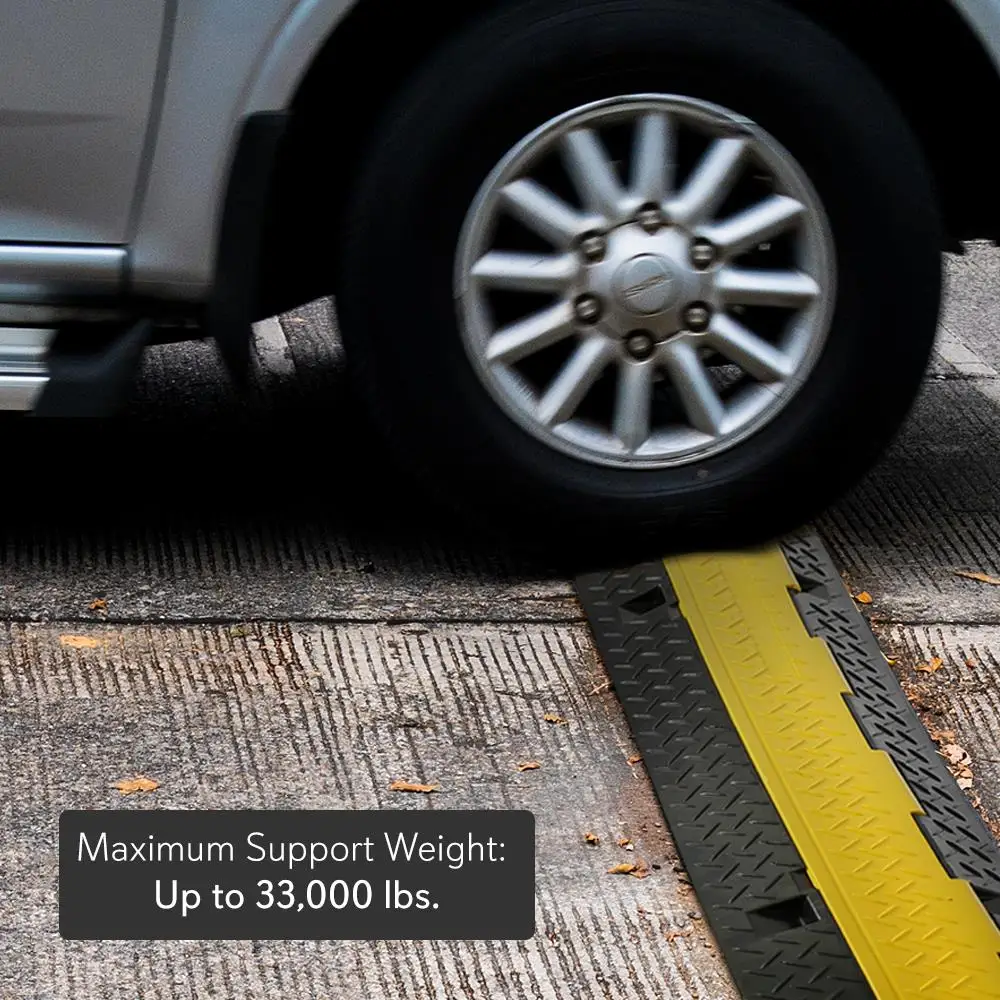 غطاء منحدر واقٍ للكابل المتين من Pyle - يدعم حماية سلك عالي التحمل بخمس قنوات بوزن 33000 رطل مع غطاء علوي مفتوح