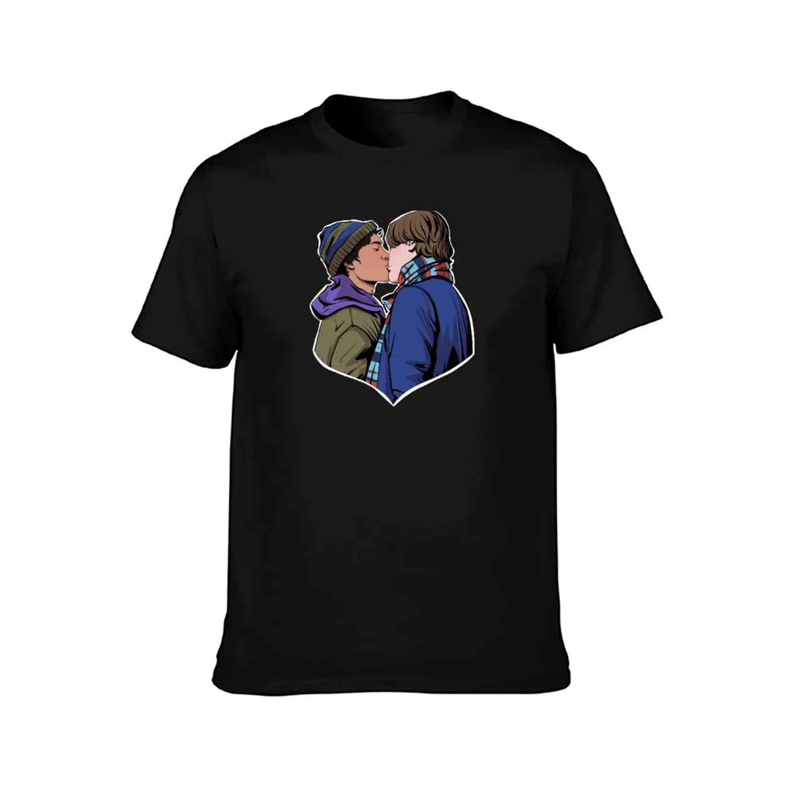 Wilhelm and Simon kissing Young Royals fanart T-Shirt Large Size Breathable Tee T-Shirt