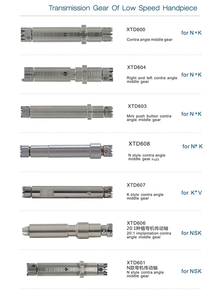 Dental Low-speed Turbine Bending Machine Transmission Shaft Slow Machine Transmission Gear Shaft Core Universal N*K