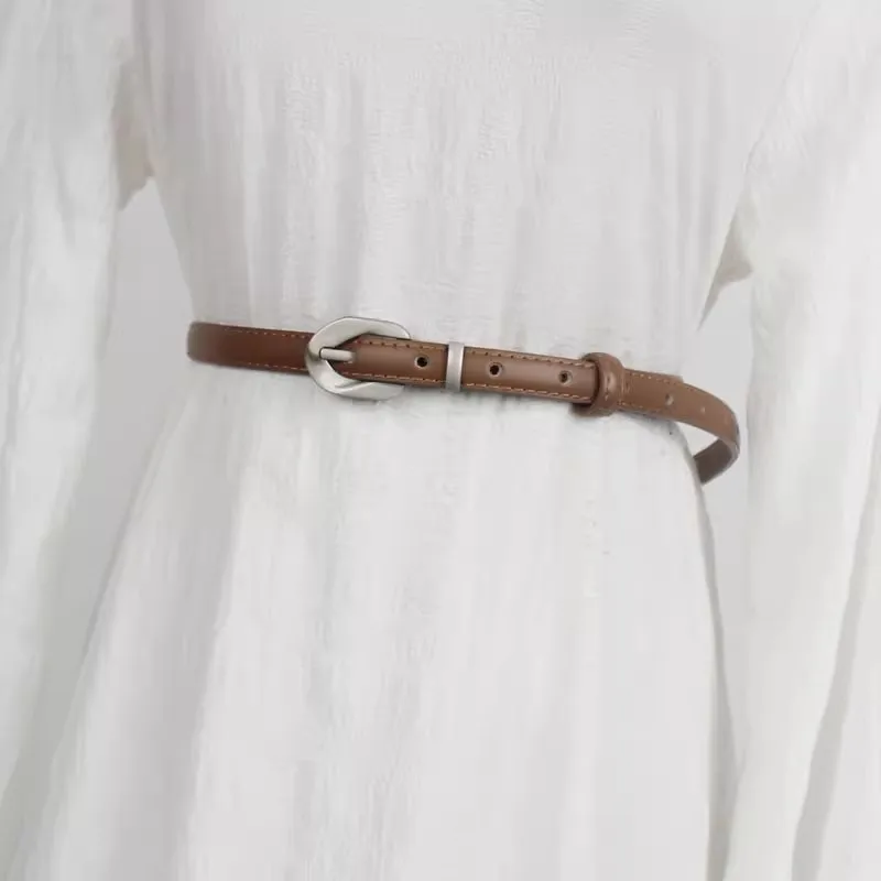 ผู้หญิง Vintage Buckle ของแท้หนังรัดตัวหญิง Cummerbund Coat เข็มขัดชุด Decration เข็มขัดแคบ J1239