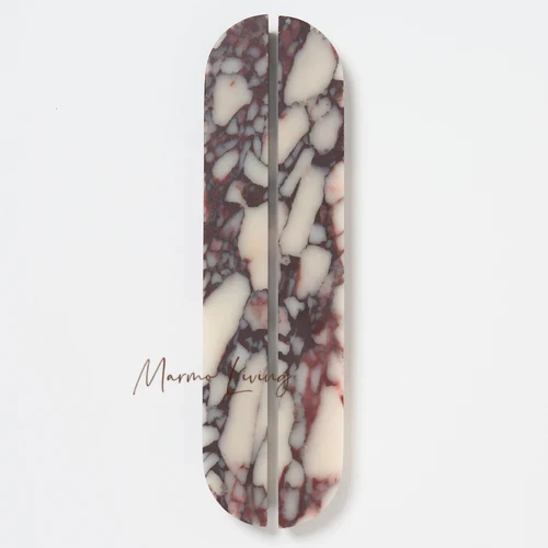 100% Natural Marble French Drawer Wardrobe Handle High-end Villa Home Decoration Doorknob